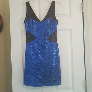 Sequin and Mesh Semi-Formal Dress